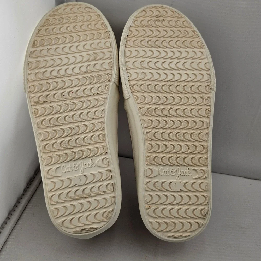 Cat and Jack Toddler Girls Slip On Sneakers Size‎ 1 Metallic Multi Color EUC
